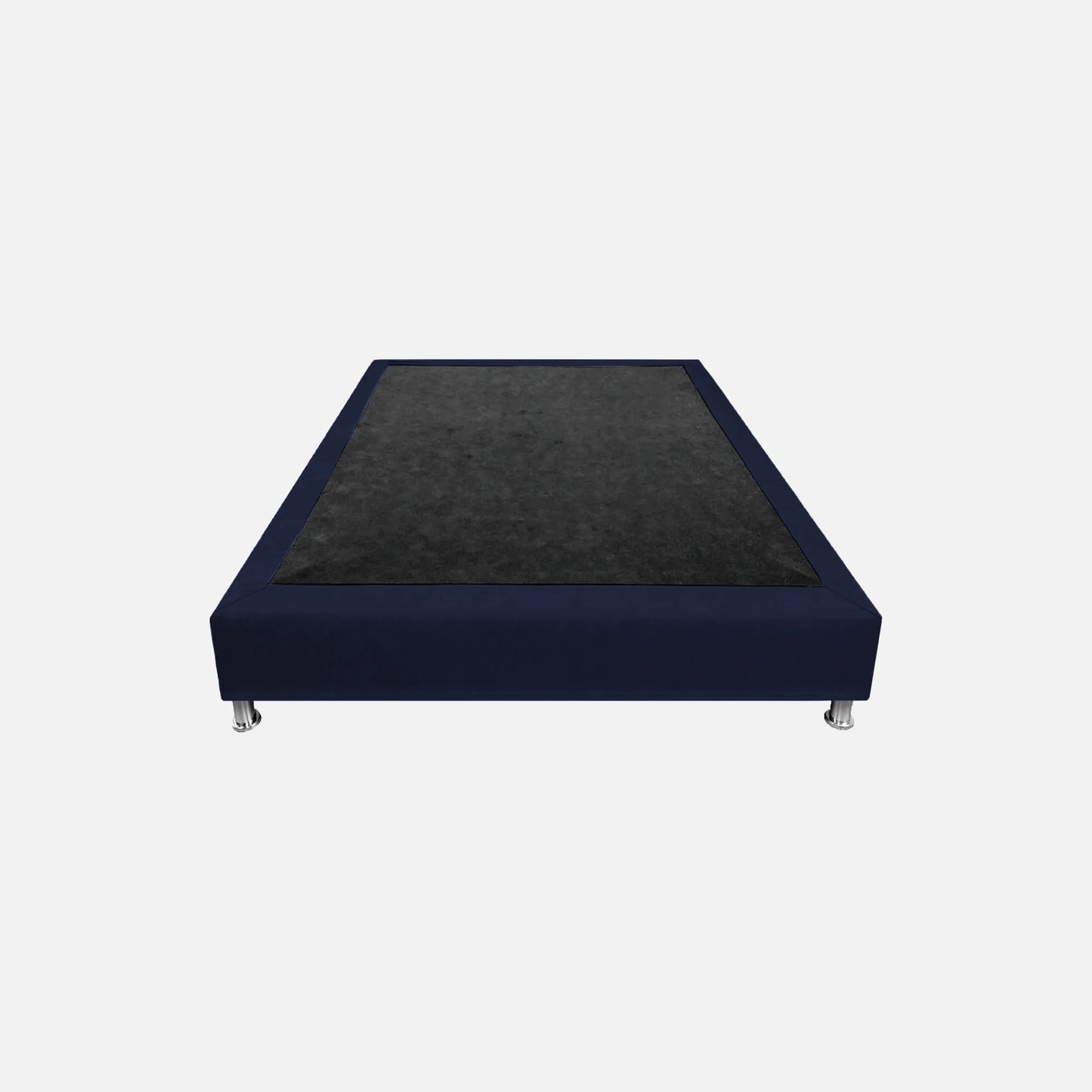 basecama entera en tela color azul, diseño moderno con patas metálicas desmontables – ideal para salas habitaciones o cuartos auxiliares - All Star muebles Colombia