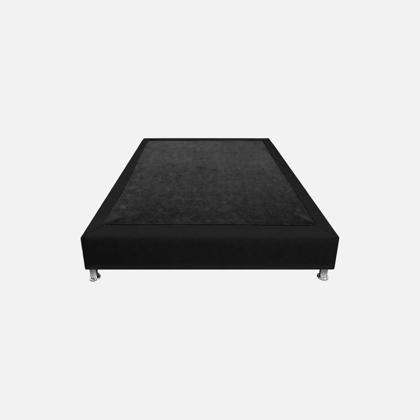 basecama entera en tela color negro, diseño moderno con patas metálicas desmontables – ideal para salas habitaciones o cuartos auxiliares - All Star muebles Colombia