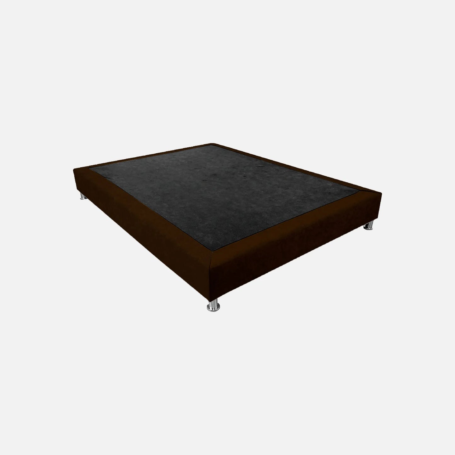 basecama entera en tela color café, diseño moderno con patas metálicas desmontables – ideal para salas habitaciones o cuartos auxiliares - All Star muebles Colombia