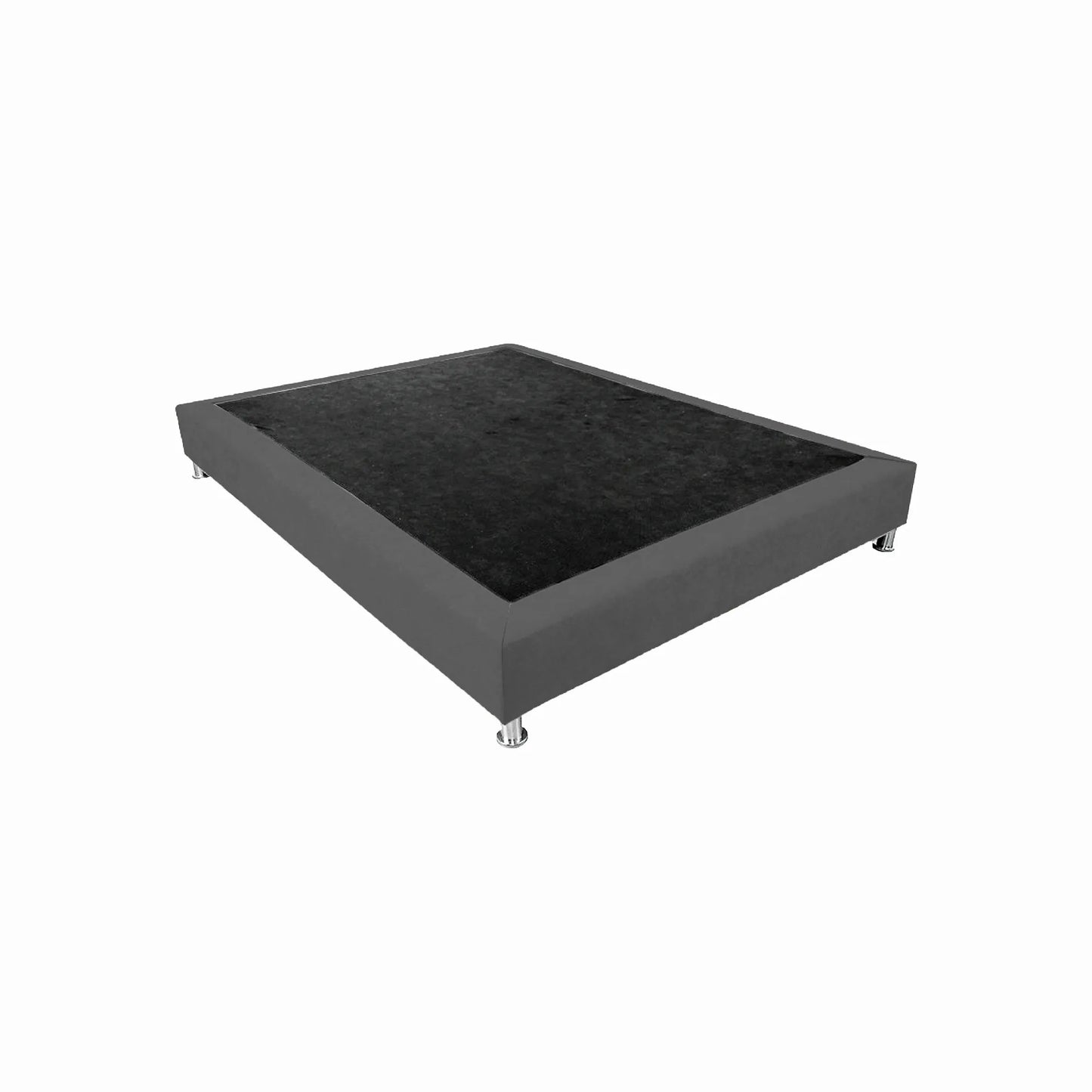 basecama entera en tela color gris, diseño moderno con patas metálicas desmontables – ideal para salas habitaciones o cuartos auxiliares - All Star muebles Colombia