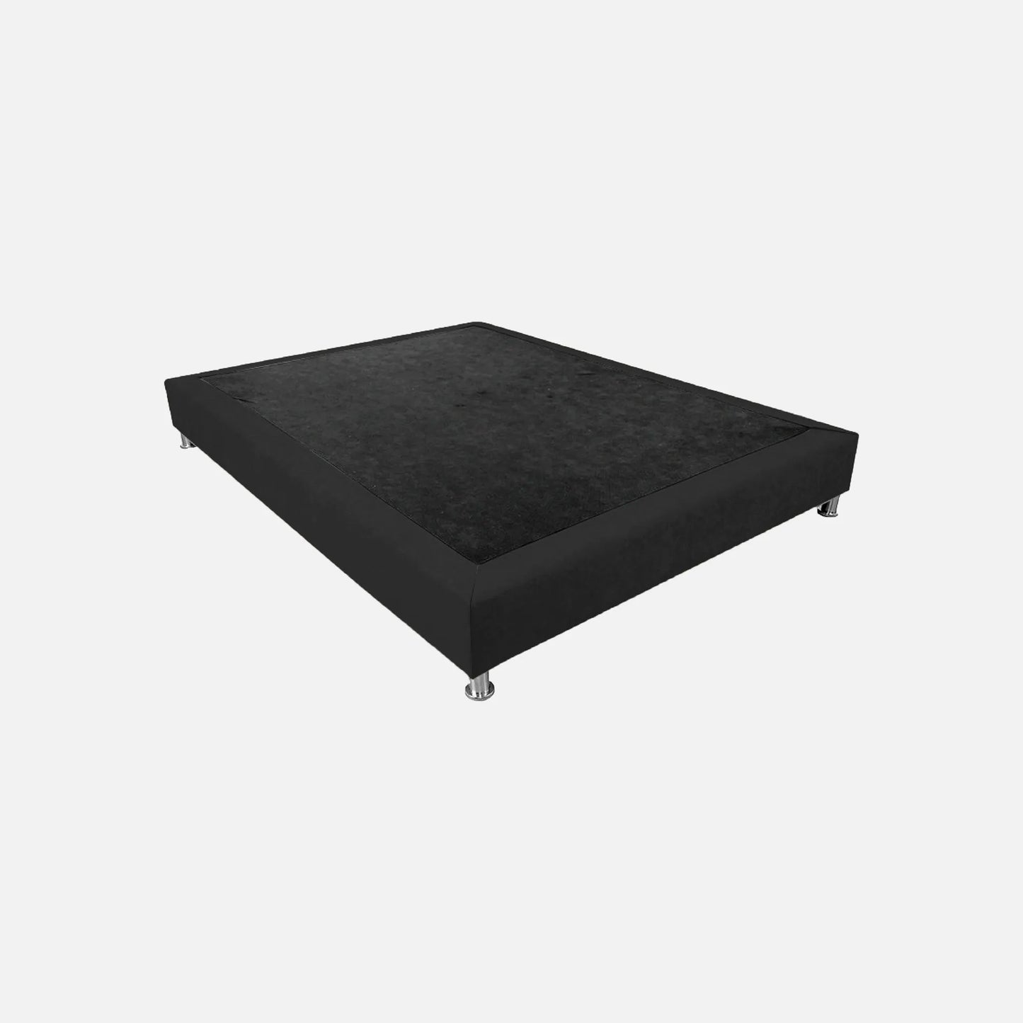 basecama entera en tela color negro, diseño moderno con patas metálicas desmontables – ideal para salas habitaciones o cuartos auxiliares - All Star muebles Colombia