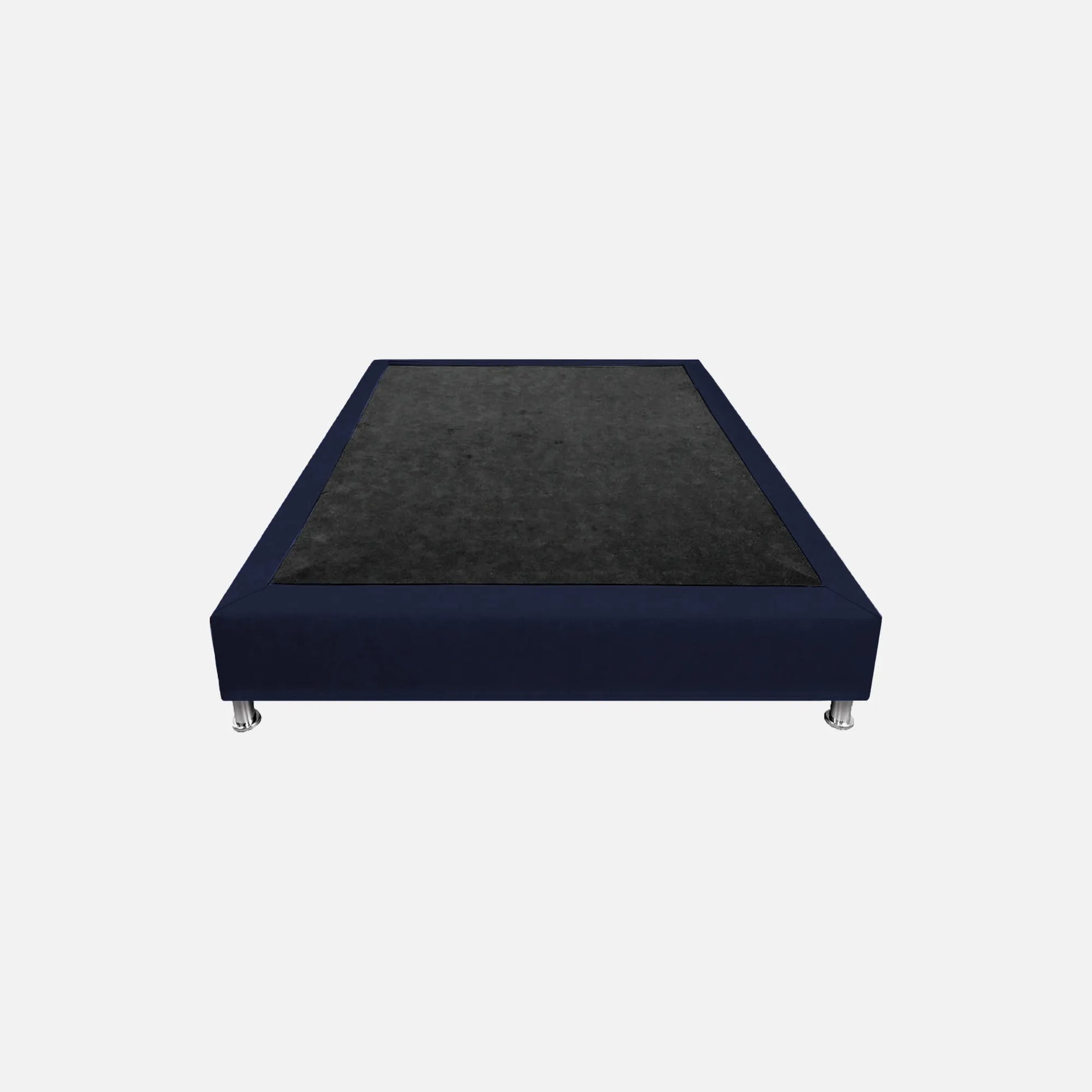 basecama entera en tela color azul, diseño moderno con patas metálicas desmontables – ideal para salas habitaciones o cuartos auxiliares - All Star muebles Colombia