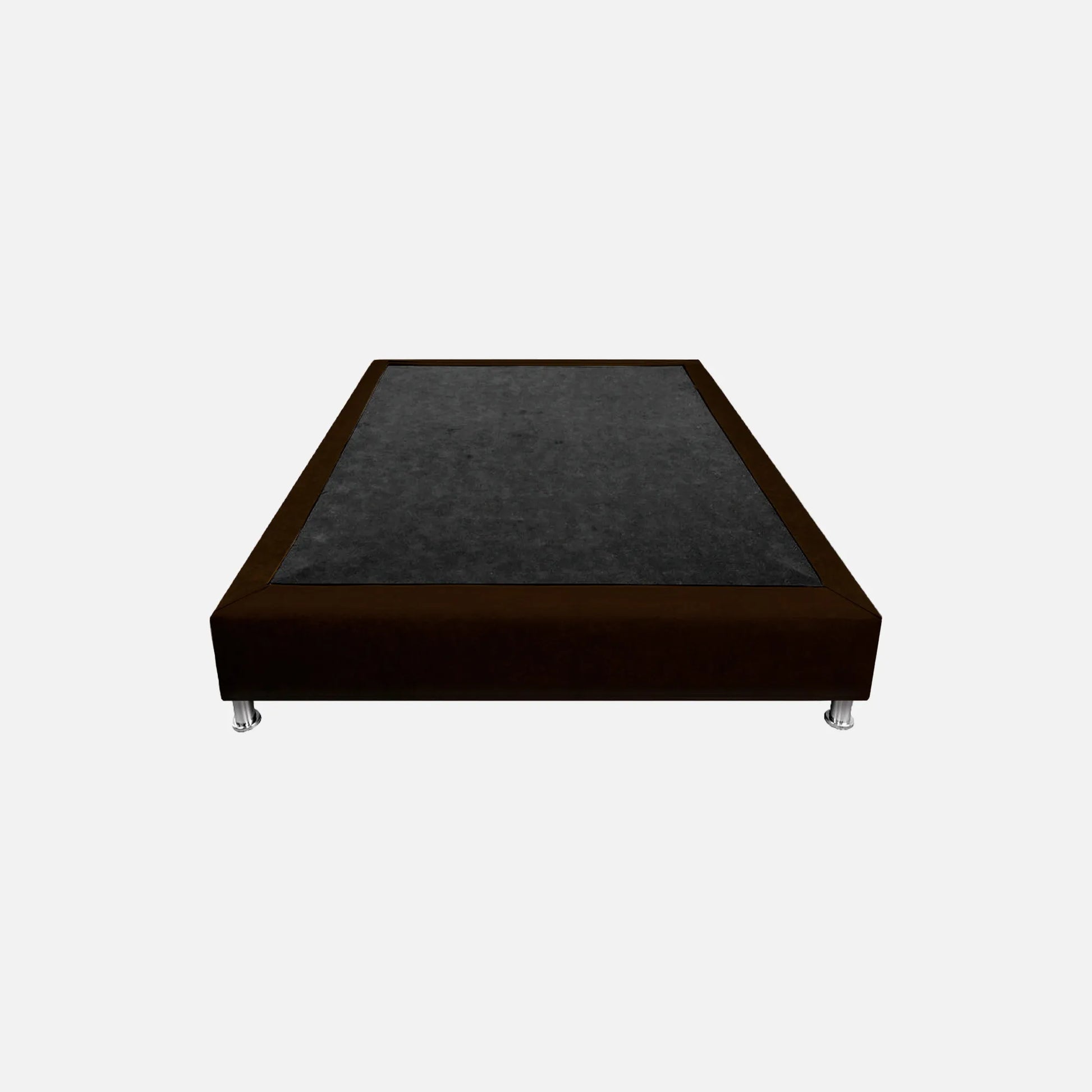 basecama entera en tela color marrón, diseño moderno con patas metálicas desmontables – ideal para salas habitaciones o cuartos auxiliares - All Star muebles Colombia