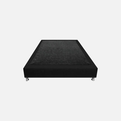 basecama entera en tela color negro, diseño moderno con patas metálicas desmontables – ideal para salas habitaciones o cuartos auxiliares - All Star muebles Colombia