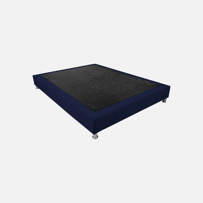 basecama entera en tela color azul, diseño moderno con patas metálicas desmontables – ideal para salas habitaciones o cuartos auxiliares - All Star muebles Colombia