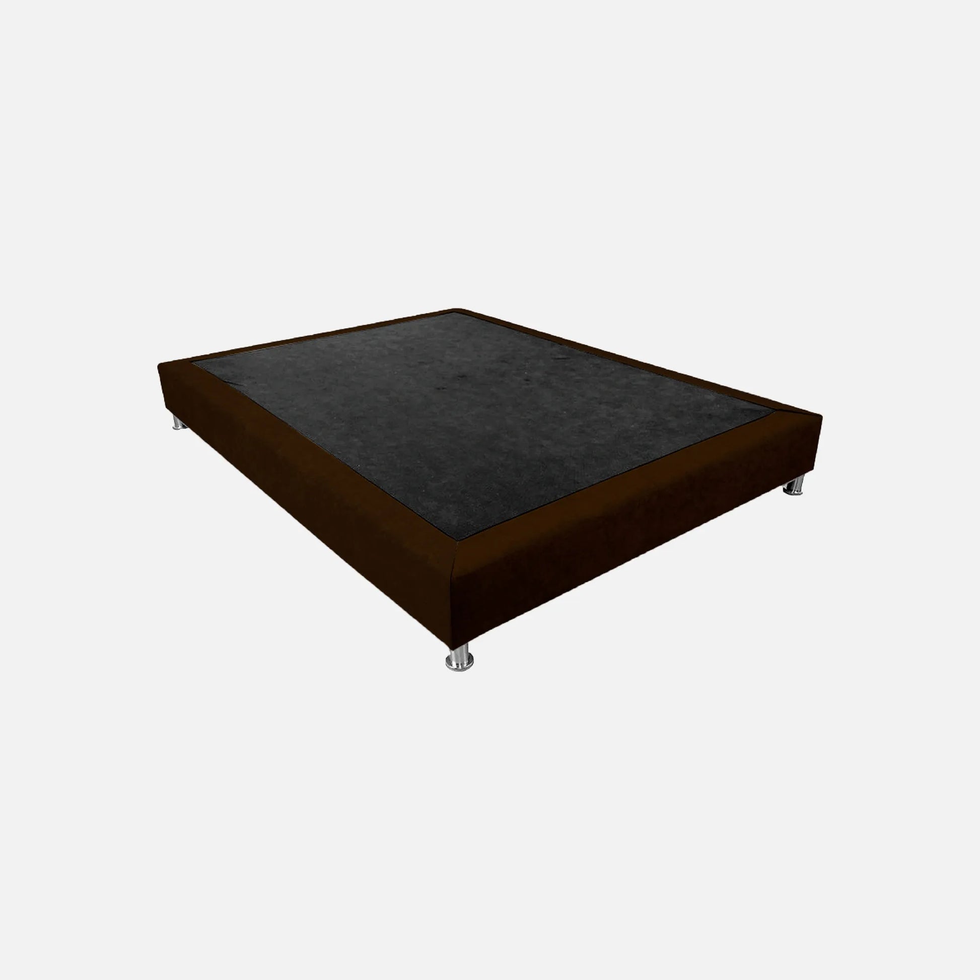 basecama entera en tela color café, diseño moderno con patas metálicas desmontables – ideal para salas habitaciones o cuartos auxiliares - All Star muebles Colombia