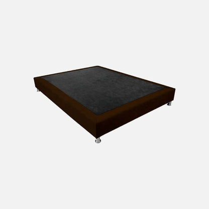 basecama entera en tela color café, diseño moderno con patas metálicas desmontables – ideal para salas habitaciones o cuartos auxiliares - All Star muebles Colombia