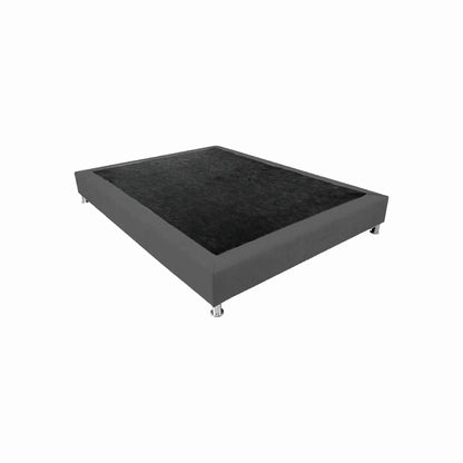 basecama entera en tela color gris, diseño moderno con patas metálicas desmontables – ideal para salas habitaciones o cuartos auxiliares - All Star muebles Colombia